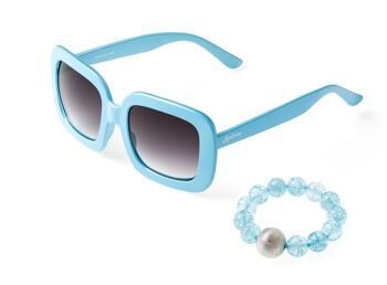 Ensemble de lunettes de soleil et bracelet en pierre pour femme 1
