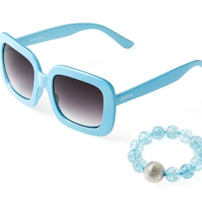 Ensemble de lunettes de soleil et bracelet en pierre pour femme