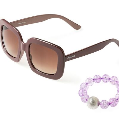 Women's sunglasses and stones bracelet in color set