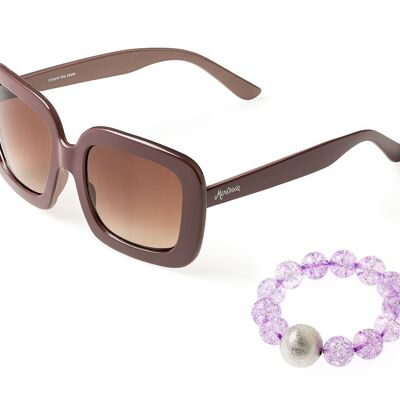 Damensonnenbrille und Steinarmband im Farbset