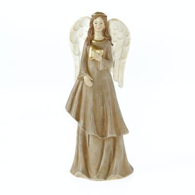 Poly angelo in piedi, 10 x 8 x 25 cm, beige/marrone, 787218