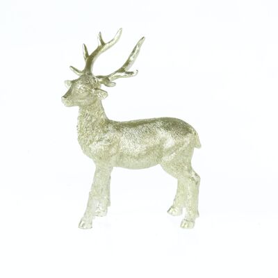 Poly reindeer standing, 11.5 x 6.5 x 16 cm, champagne, 787379