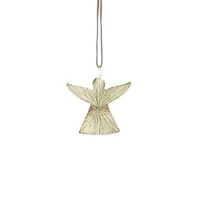 Aluminum hanger angel small, 10x0.4x9cm, shiny gold, 798382