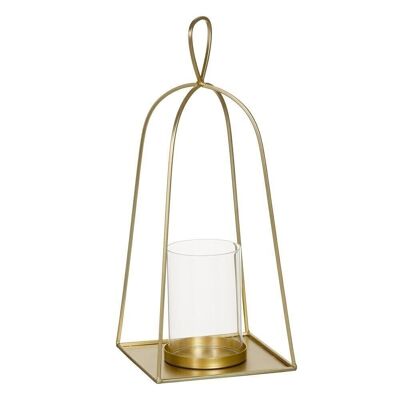 CANDLE HOLDER GOLD GLASS/METAL DECORATION ST604587