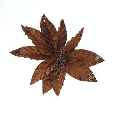Flor de pascua de plástico, 23 x 23 x 32 cm, marrón, 797453