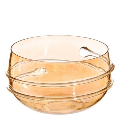 AUTUMN GLASS GOLD CANDLE HOLDER CL121498
