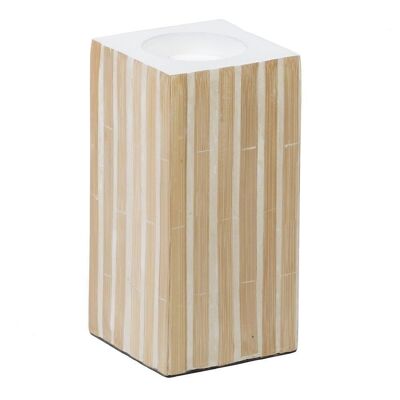 CANDLE HOLDER BEIGE BAMBOO / "MDF" AUTUMN CL605659