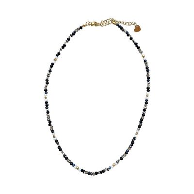 Collier avec perles en verre Julia - noir