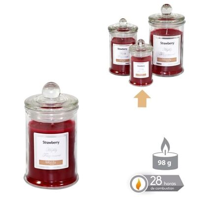 AUTUMN RED SCENTED GLASS JAR CANDLE CL131031
