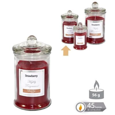 AUTUMN RED SCENTED GLASS JAR CANDLE CL131032