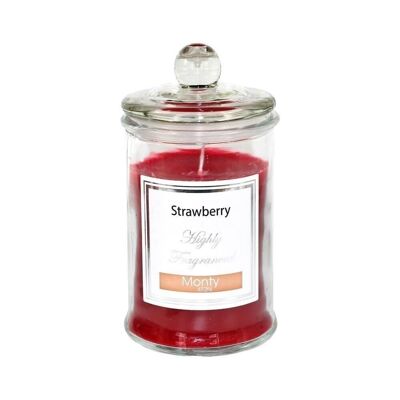 AUTUMN RED SCENTED GLASS JAR CANDLE CL131033