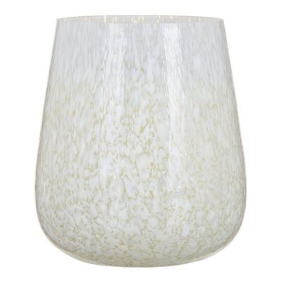 CANDELA IN CRISTALLO BIANCO DECORAZIONE AUTUNNO CL607567