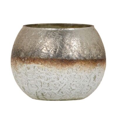 CANDLE HOLDER GREY-WHITE CRYSTAL AUTUMN CL607583