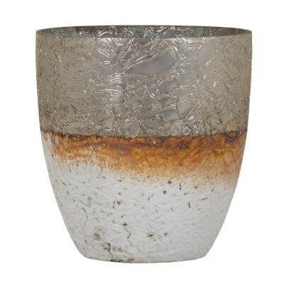 CANDLE HOLDER GREY-WHITE CRYSTAL AUTUMN CL607594