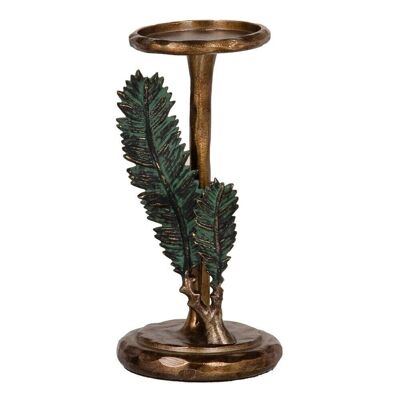 CANDLE HOLDER LEAVES COPPER METAL AUTUMN DECORATION CL607825