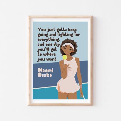 Naomi Osaka Tennis Wand Kunstdruck