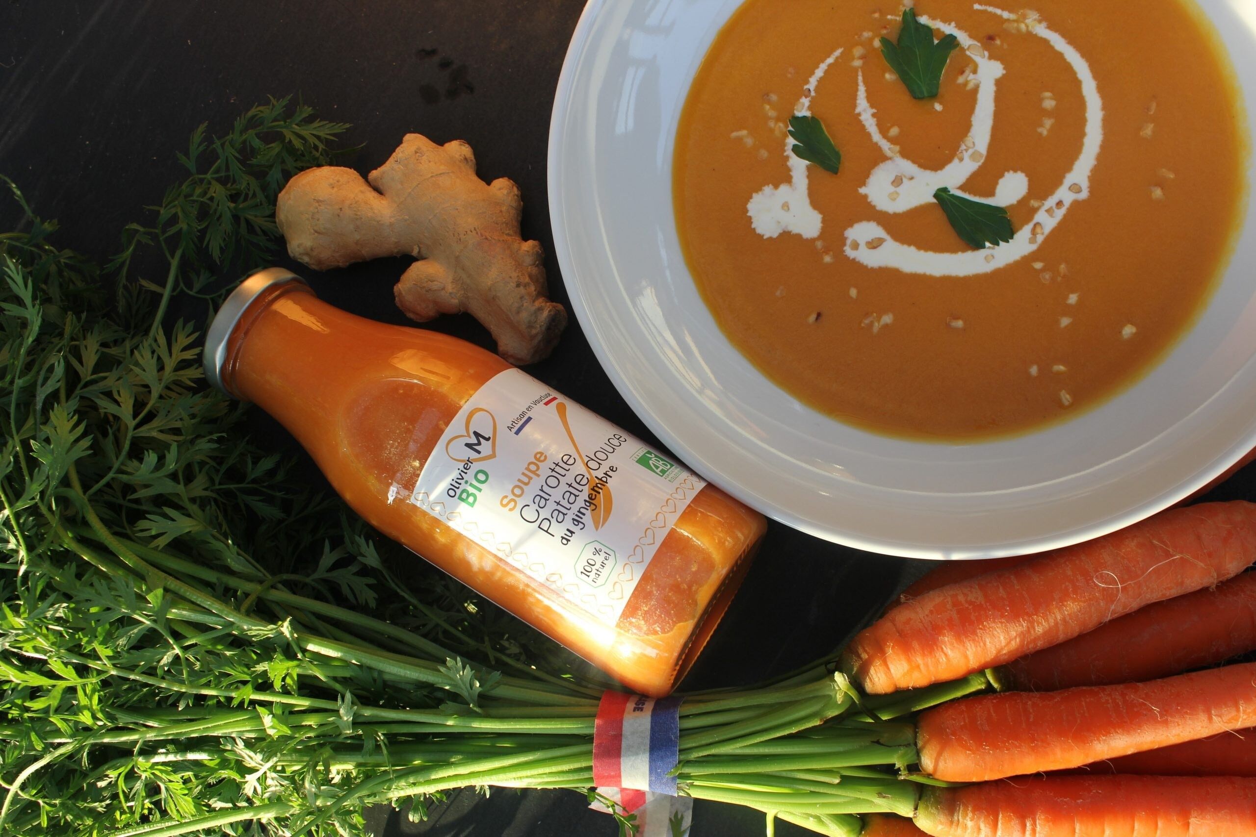 Organic artisanal carrot & ginger soup - 48cl