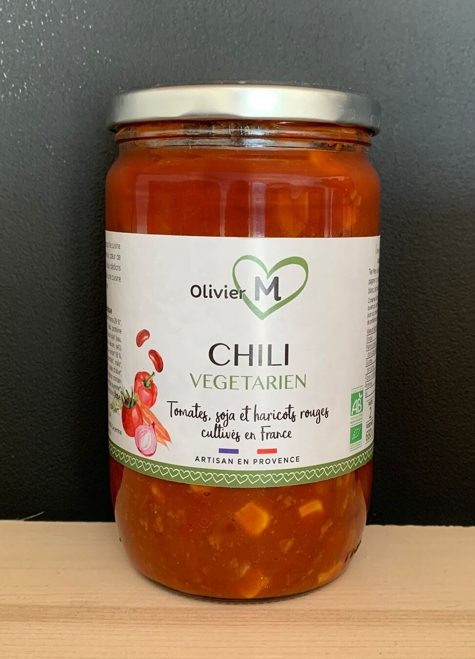 Vegetarisches Bio-Chili – Handwerklich hergestellt in der Provence – 680 g