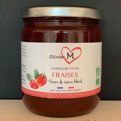 Organic extra strawberry jam with cane sugar - 500 gr