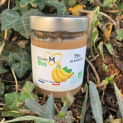 Organic banana jam 100% from fruit - 250 gr