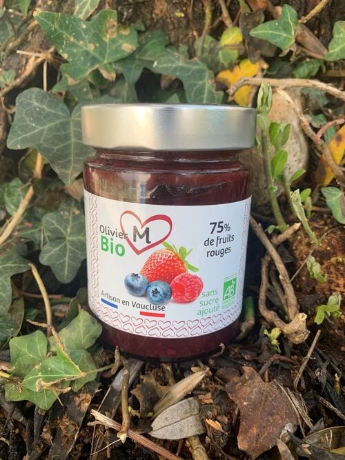 Confiture fruits rouges bio 100% issue de fruits - 250 gr