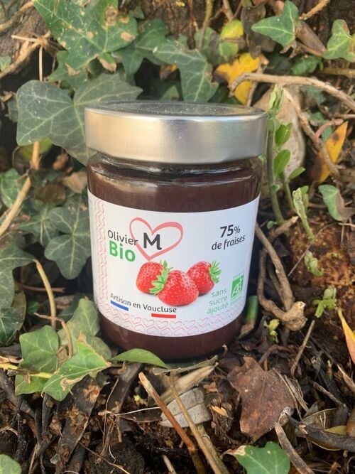 Confiture fraise bio 100% issue de fruits - 250 gr