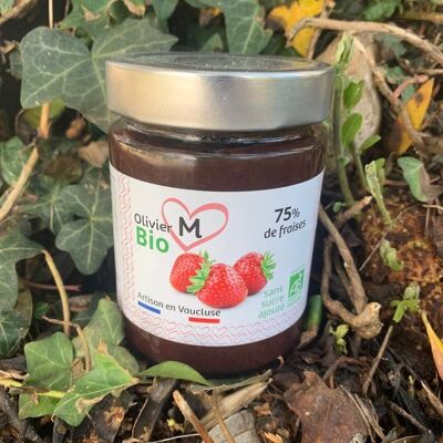 Organic strawberry jam 100% from fruit - 250 gr