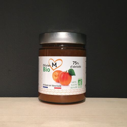 Confiture abricot bio 100% issue de fruits - 250 gr