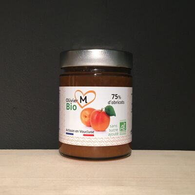 Organic apricot jam 100% from fruit - 250 gr
