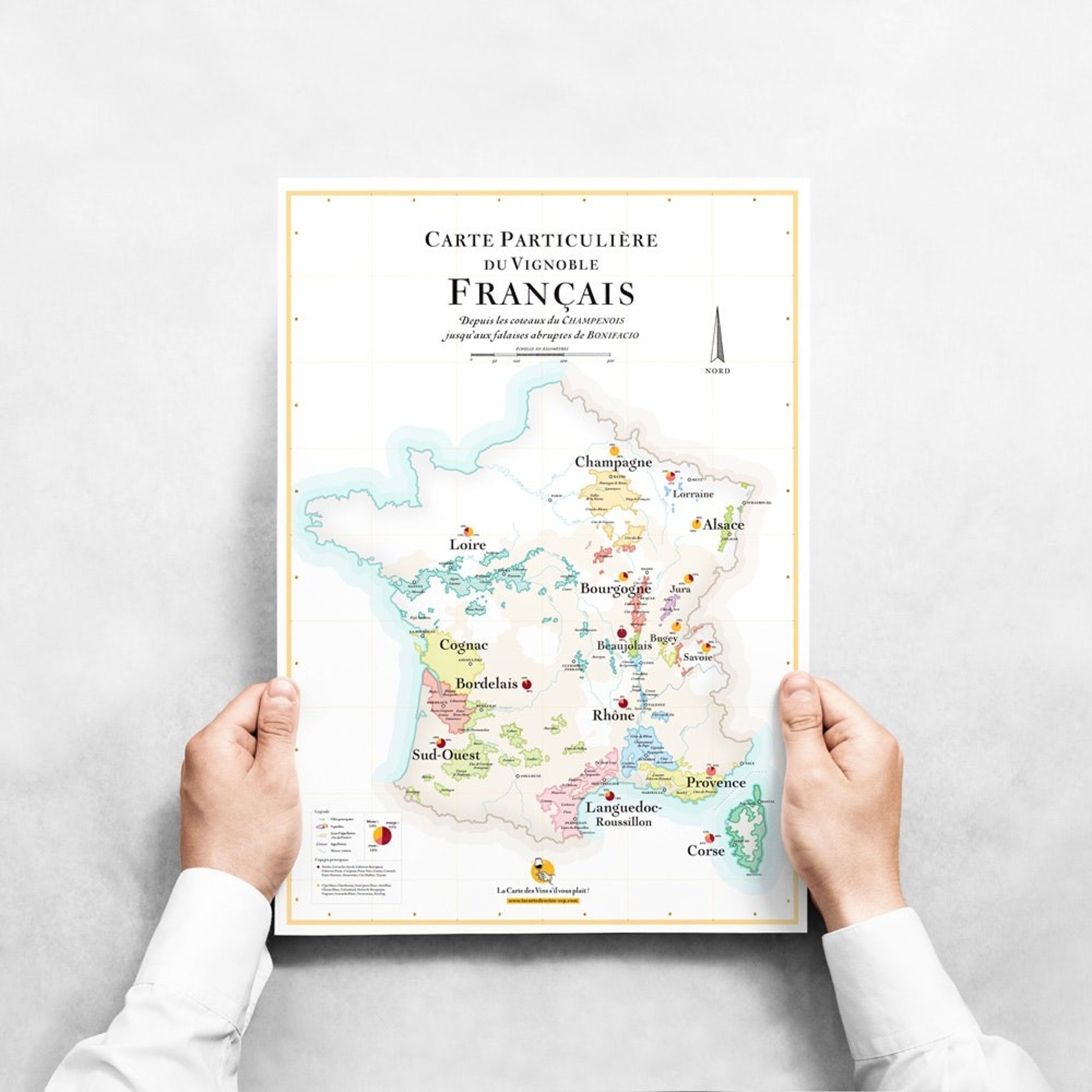Carte des vins de France 50x70