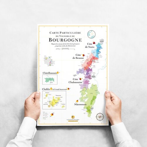 Carte des vins Bourgogne 30x40 cm