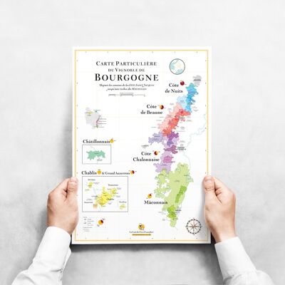 Burgundy wine list 30x40 cm