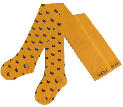 Cotton Tights for Children with Cats >>Mustard<< soft cotton
