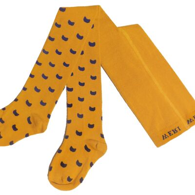 Cotton Tights for Children with Cats >>Mustard<<