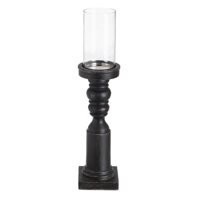 BOUGEOIR VERRE-BOIS NOIR AUTOMNE CL607947