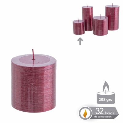 METALLIC RED CYLINDRICAL CANDLE CHRISTMAS AUTUMN CL131161