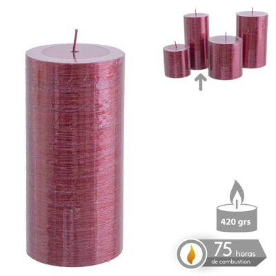 CYLINDRICAL CANDLE METALLIC RED CHRISTMAS AUTUMN CL131162