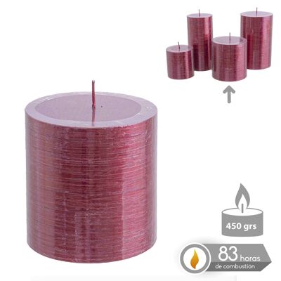 METALLIC RED CYLINDRICAL CANDLE CHRISTMAS AUTUMN CL131163