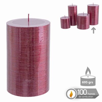 CYLINDRICAL CANDLE METALLIC RED CHRISTMAS AUTUMN CL131164