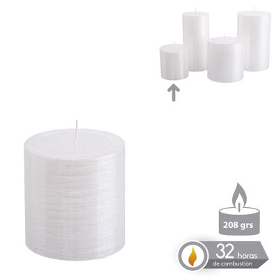 PEARLY WHITE CYLINDRICAL CANDLE CHRISTMAS AUTUMN CL131179