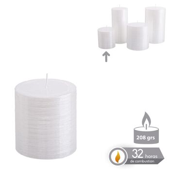 BOUGIE CYLINDRIQUE BLANC NACRÉ NOËL AUTOMNE CL131179