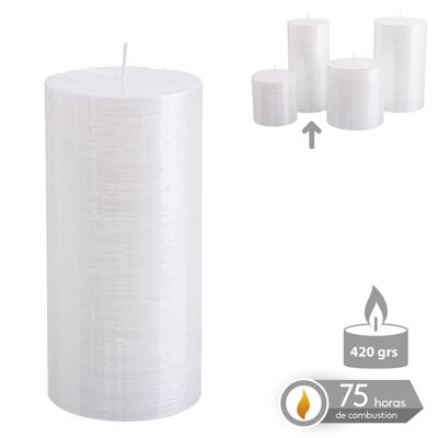 PEARLY WHITE CYLINDRICAL CANDLE CHRISTMAS AUTUMN CL131180