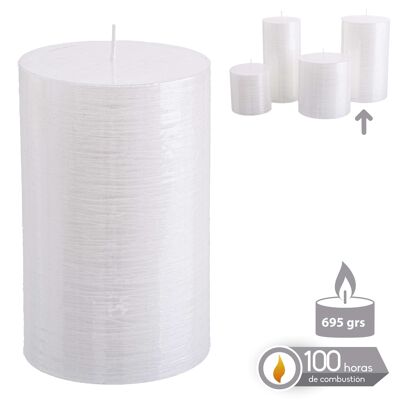 PEARLY WHITE CYLINDRICAL CANDLE CHRISTMAS AUTUMN CL131182
