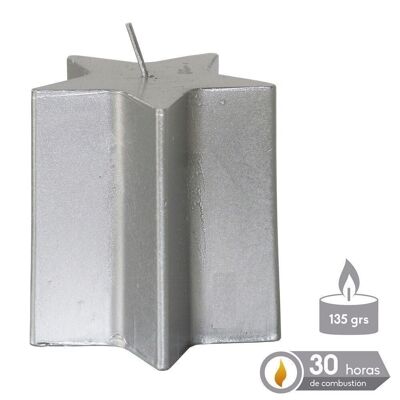 AUTUMN CHRISTMAS SILVER STAR CANDLE CL701117