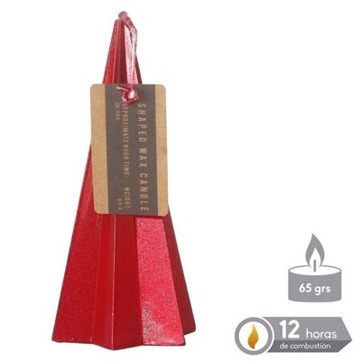 CANDELA PIRAMIDE ROSSO METALLIZZATO NATALE AUTUNNO CL701122