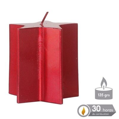 METALLIC RED STAR CANDLE CHRISTMAS AUTUMN CL701123