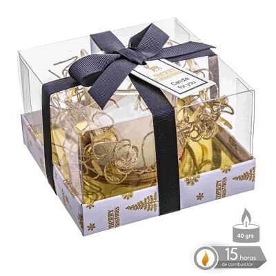 GLASS JAR CANDLE "GLITTERING" AUTUMN GOLD CL131202