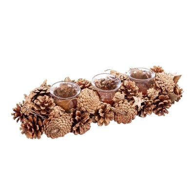 3 NATURAL PINEAPPLE AND STARS CANDLE HOLDER AUTUMN CL720876