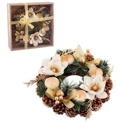 AUTUMN GOLD FLOWER CANDLE HOLDER CENTER CL721008