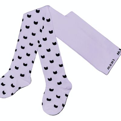 Cotton Tights for Children with Cats >>Lilac<<